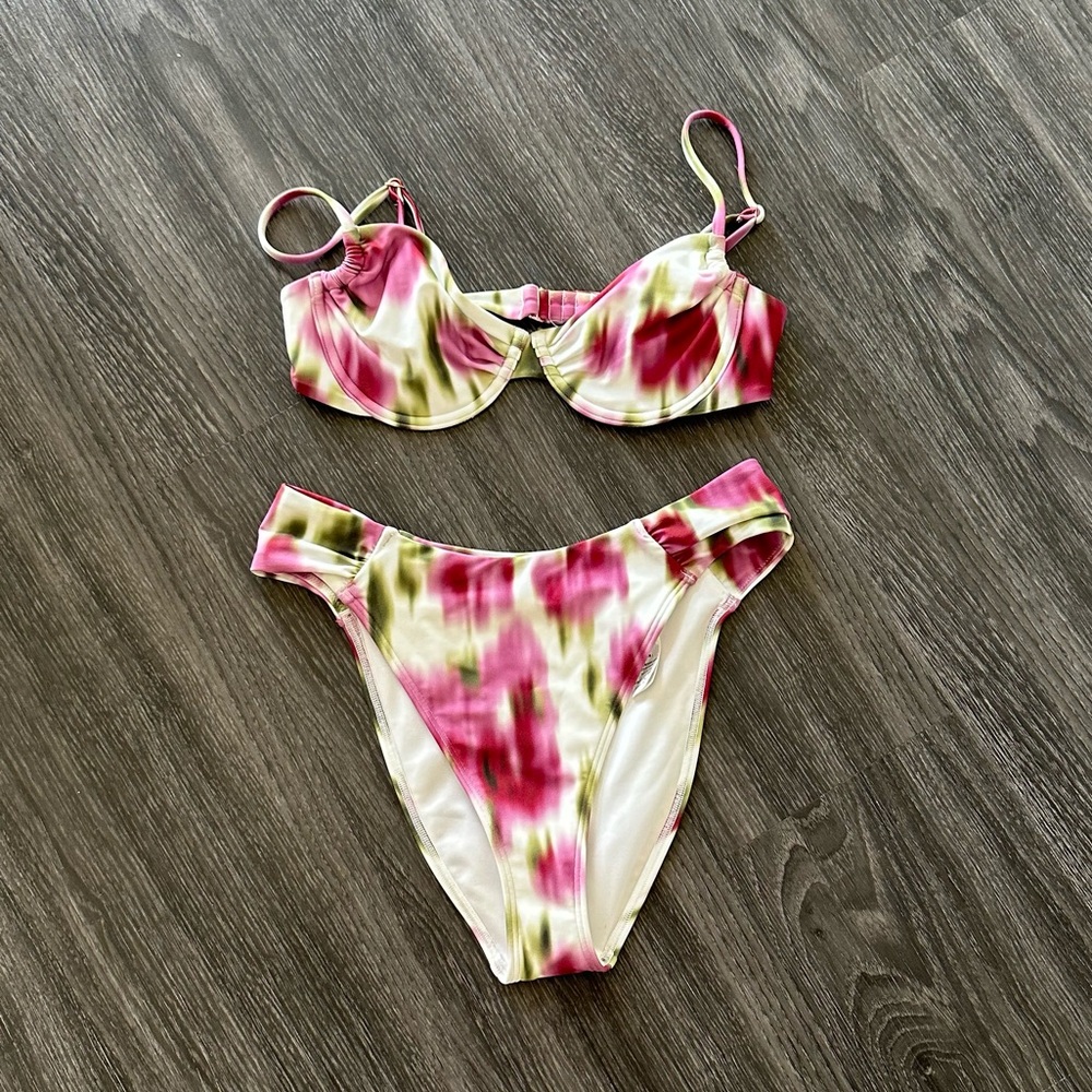 Pink and Green Bikini